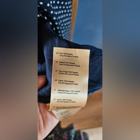 H&M Dark Blue Polka Dot Long Sleeve Dress - Picture 5 of 5